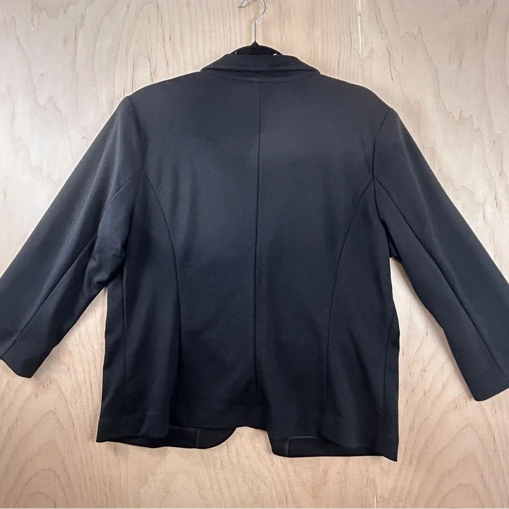 LC Lauren Conrad Womens Black Single‎ Button 3/4 Sleeve Knit Blazer XL